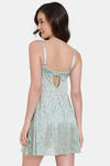 Zivame Coral Glaze Padded Wirefree Relaxed Fit Babydoll With Thong - Granite Green — thumbnail 3